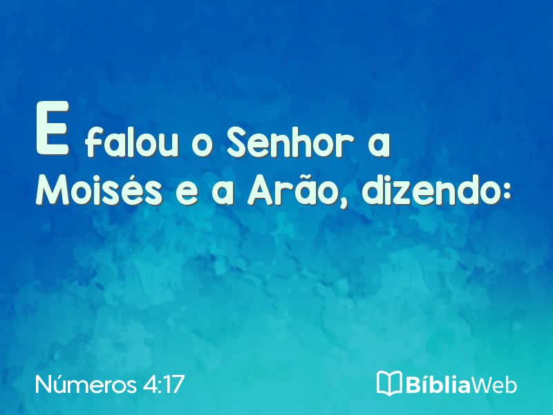 Números 4:17 em imagem para compartilhar