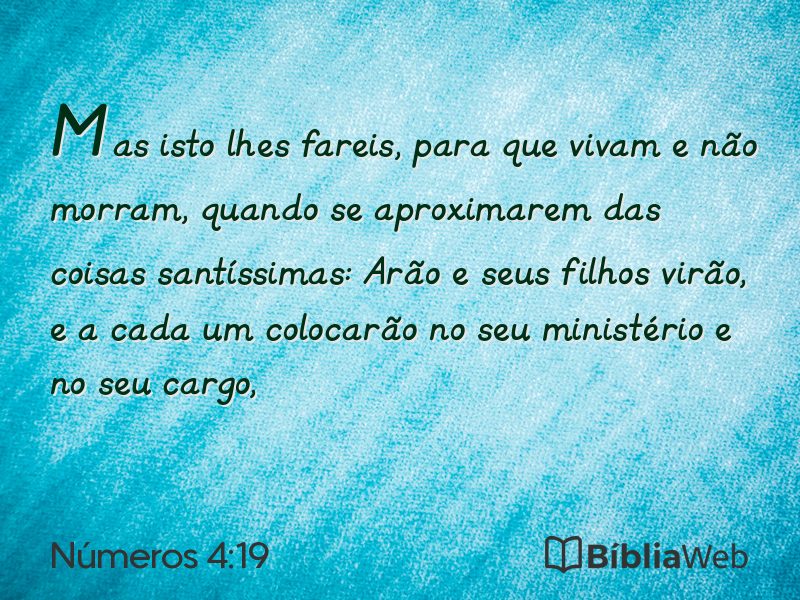 Números 4:19 em imagem para compartilhar