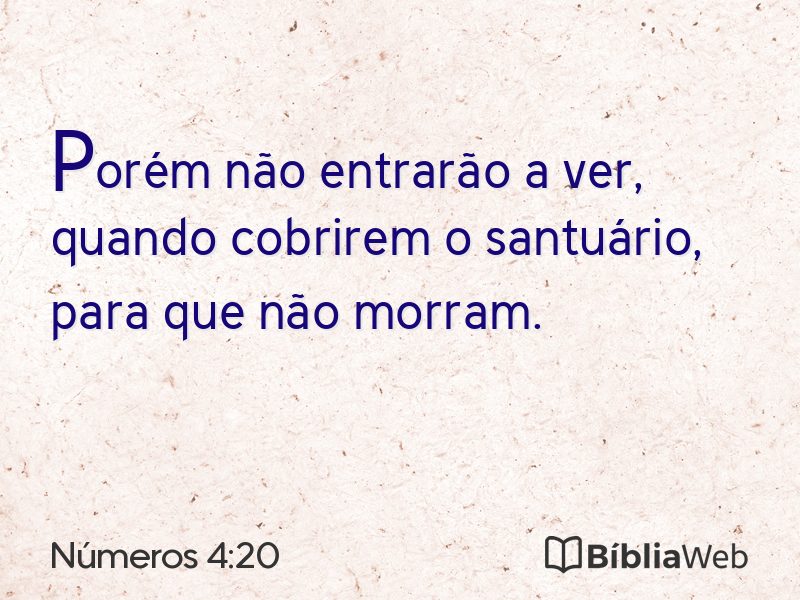 Números 4:20 em imagem para compartilhar