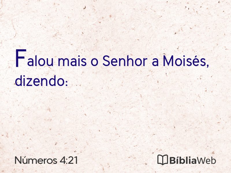 Números 4:21 em imagem para compartilhar
