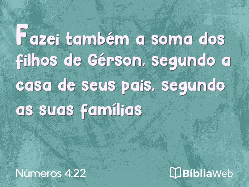 Números 4:22 em imagem para compartilhar