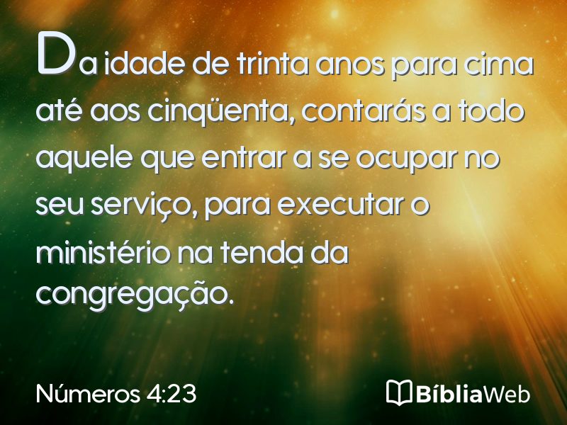 Números 4:23 em imagem para compartilhar