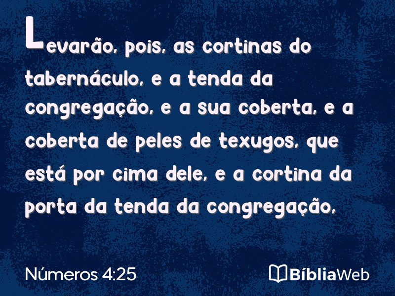 Números 4:25 em imagem para compartilhar
