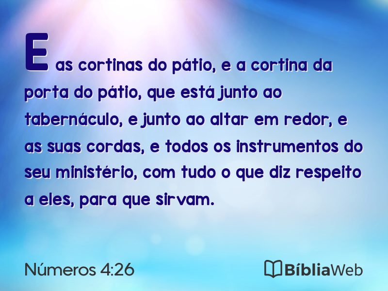 Números 4:26 em imagem para compartilhar