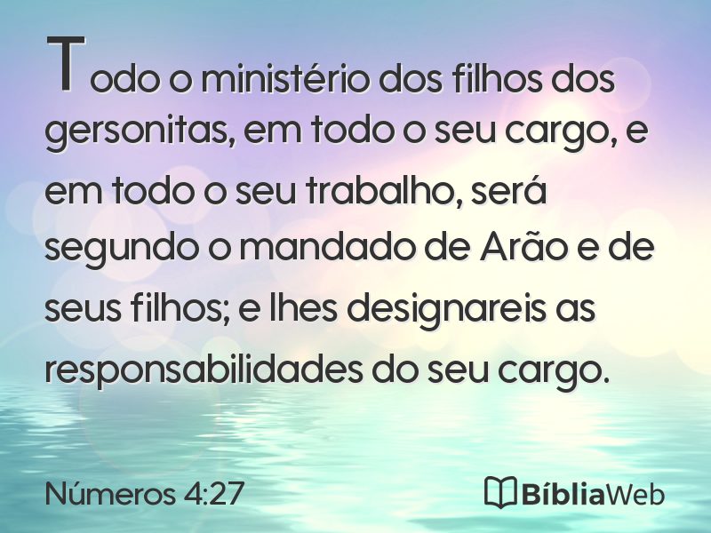 Números 4:27 em imagem para compartilhar