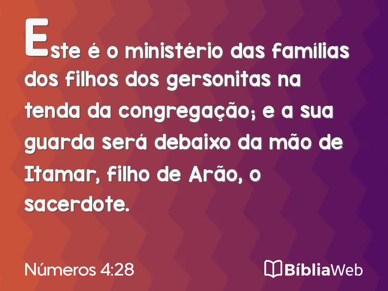 Números 4:28 em imagem para compartilhar