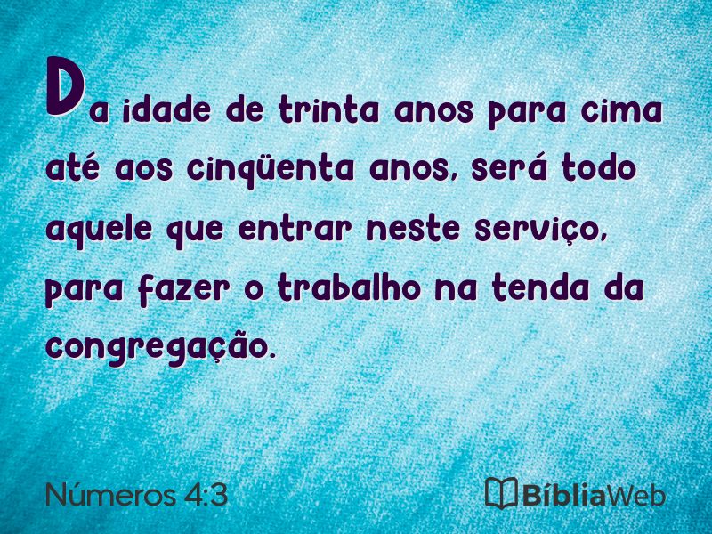 Números 4:3 em imagem para compartilhar