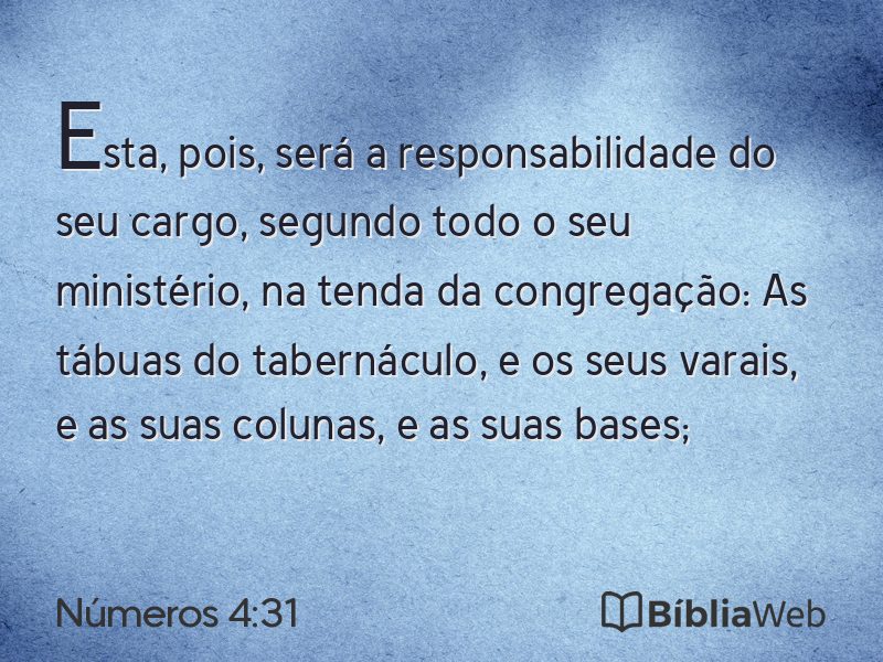 Números 4:31 em imagem para compartilhar