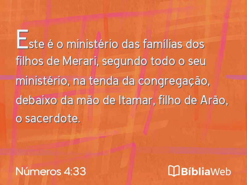 Números 4:33 em imagem para compartilhar