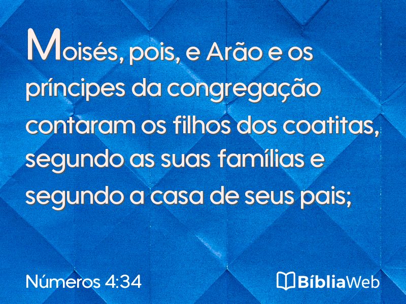 Números 4:34 em imagem para compartilhar