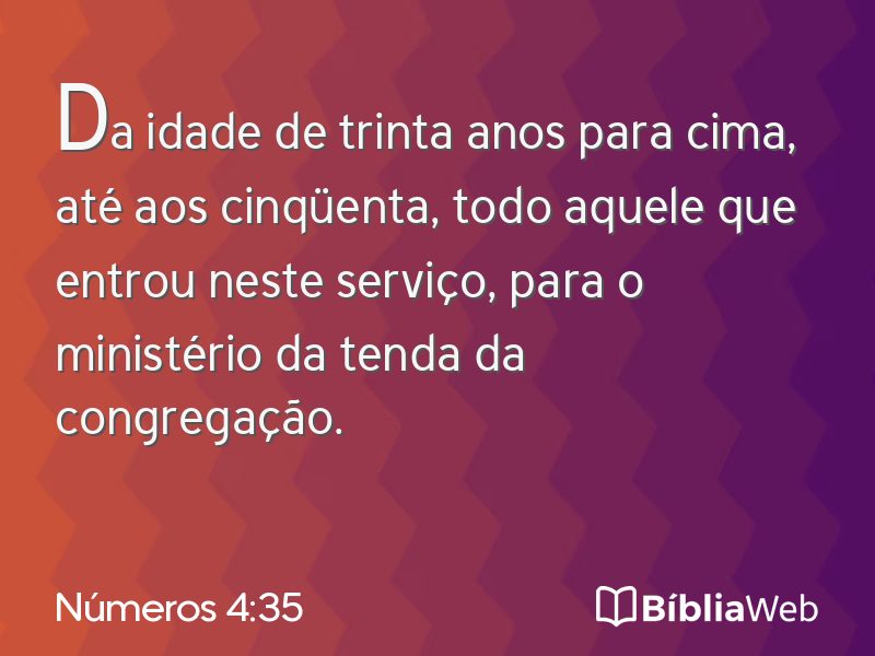 Números 4:35 em imagem para compartilhar