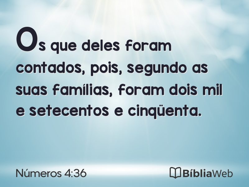 Números 4:36 em imagem para compartilhar