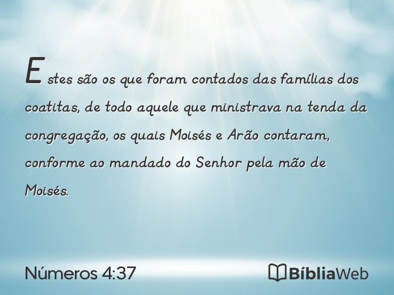 Números 4:37 em imagem para compartilhar