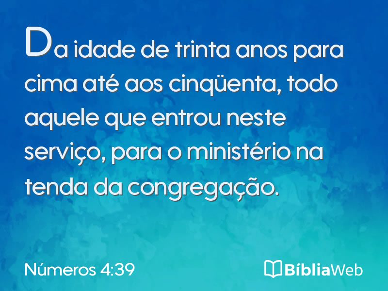 Números 4:39 em imagem para compartilhar