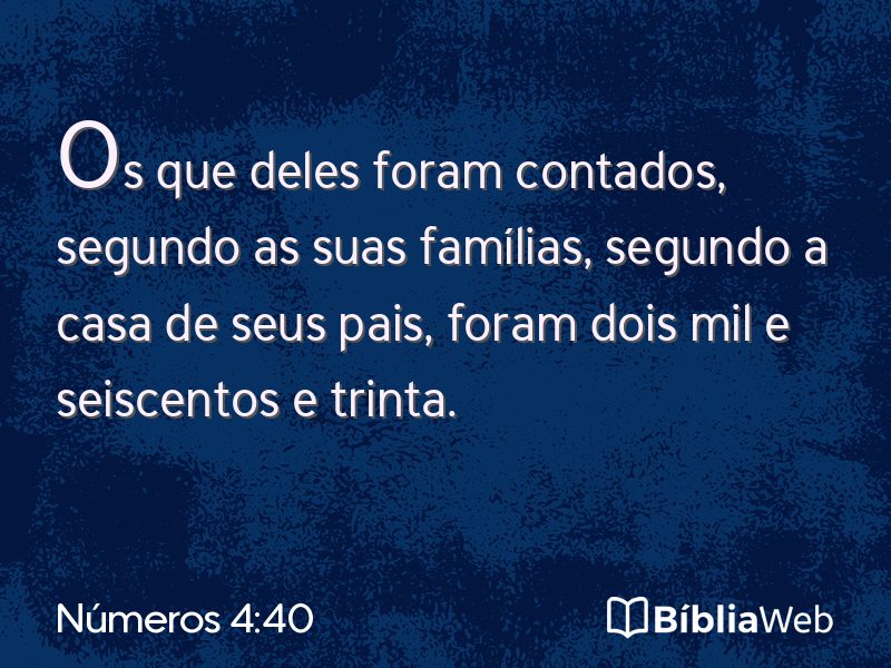 Números 4:40 em imagem para compartilhar