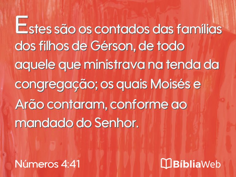 Números 4:41 em imagem para compartilhar