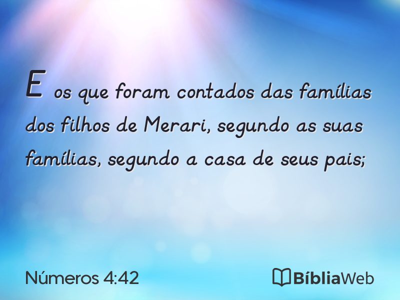 Números 4:42 em imagem para compartilhar