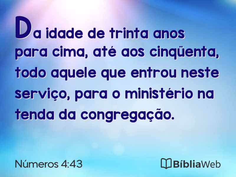 Números 4:43 em imagem para compartilhar