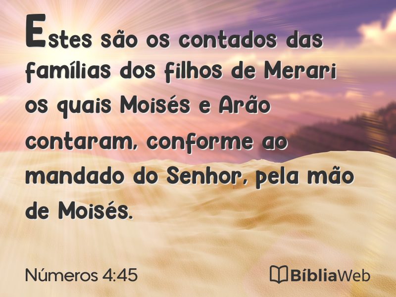 Números 4:45 em imagem para compartilhar
