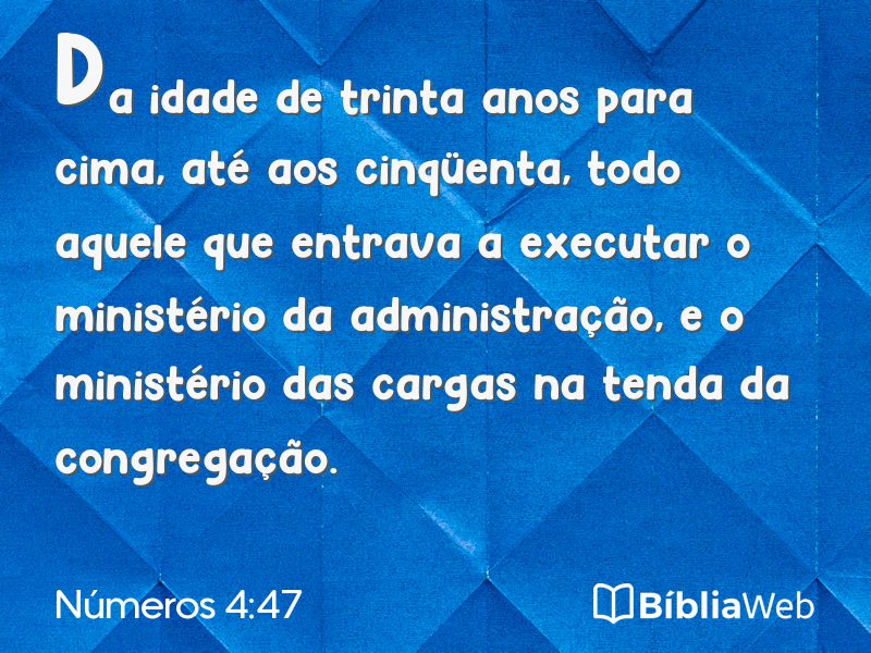 Números 4:47 em imagem para compartilhar