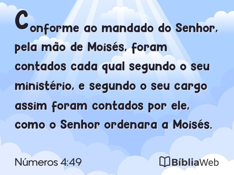 Números 4:49 em imagem para compartilhar