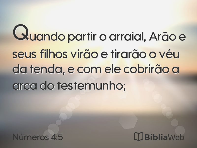 Números 4:5 em imagem para compartilhar