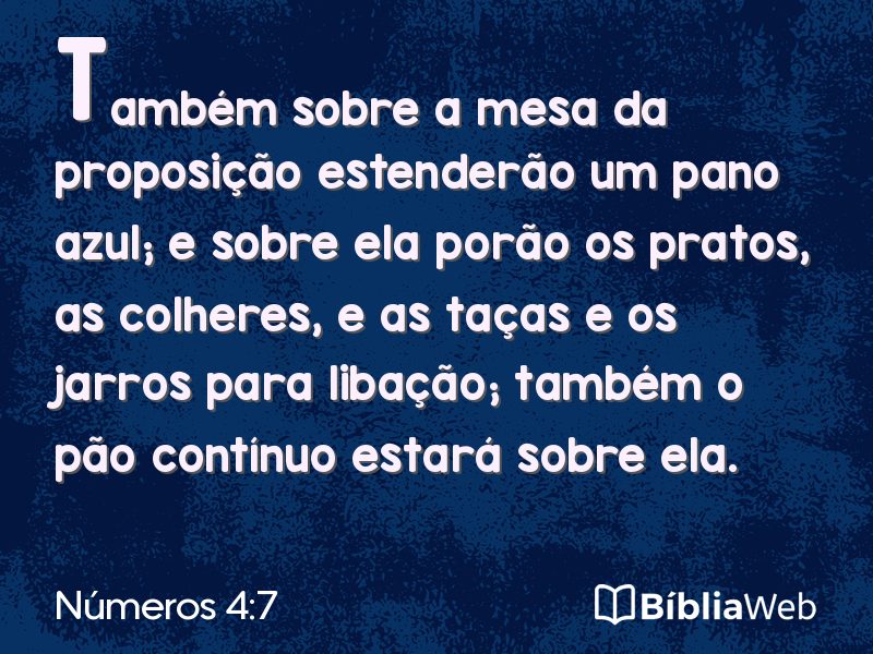 Números 4:7 em imagem para compartilhar