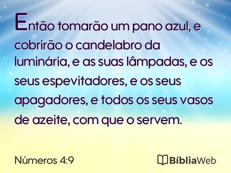Números 4:9 em imagem para compartilhar