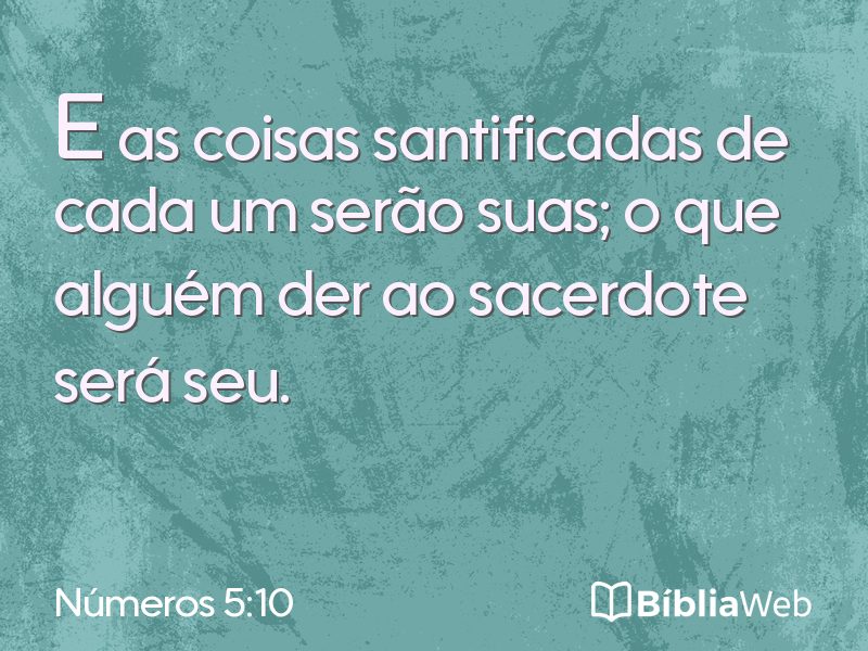 Números 5:10 em imagem para compartilhar