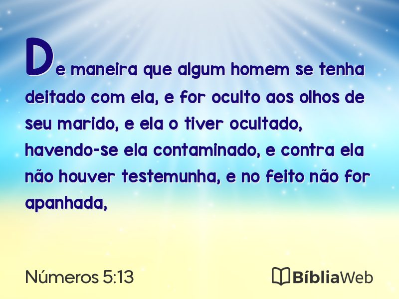 Números 5:13 em imagem para compartilhar