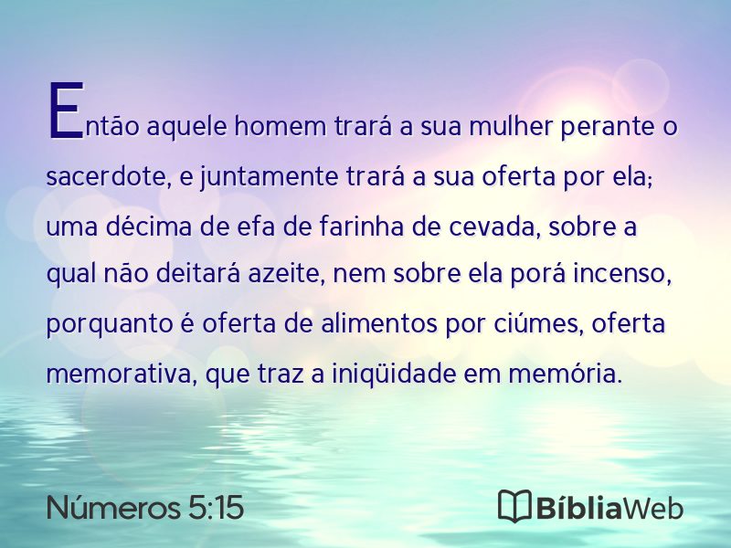 Números 5:15 em imagem para compartilhar