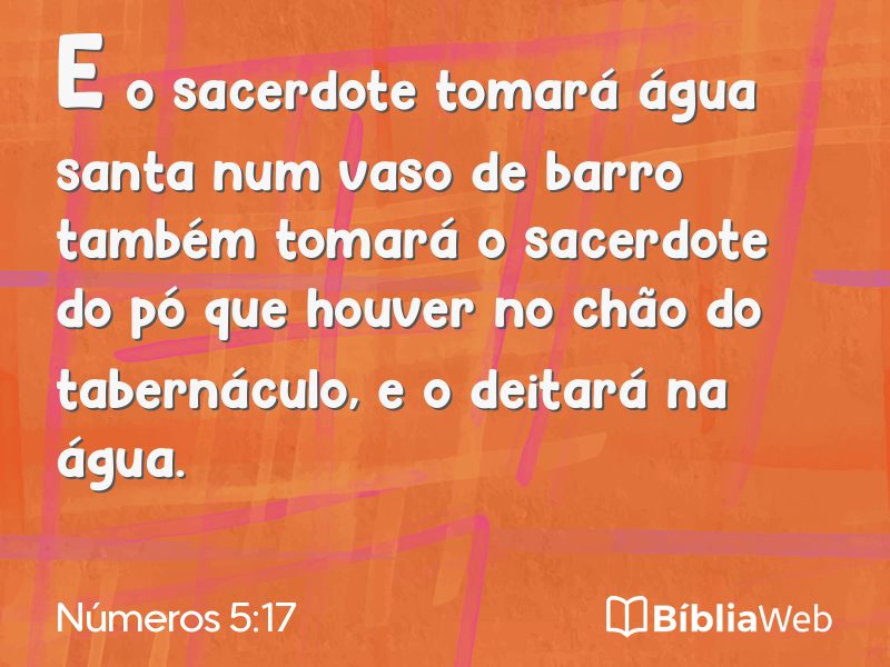 Números 5:17 em imagem para compartilhar
