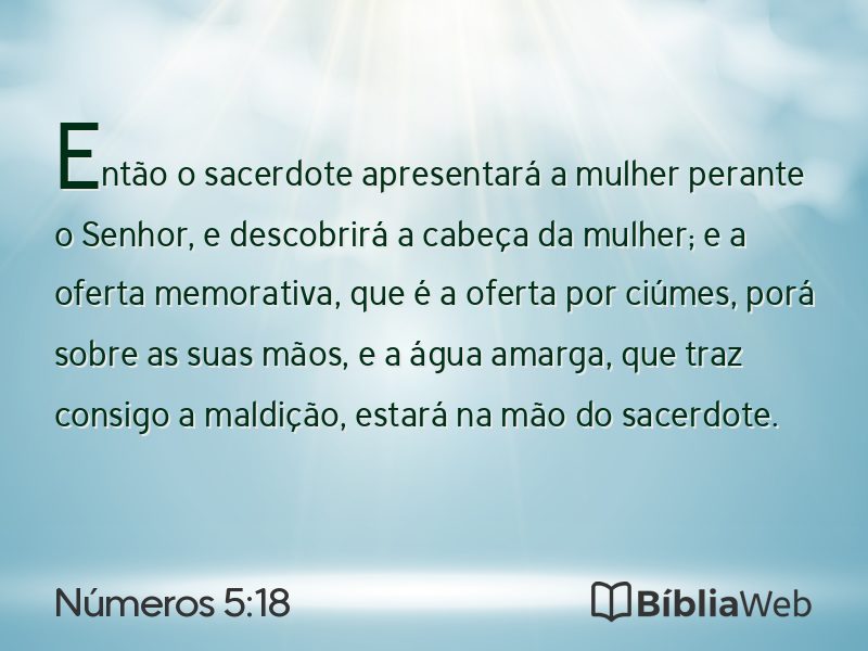 Números 5:18 em imagem para compartilhar