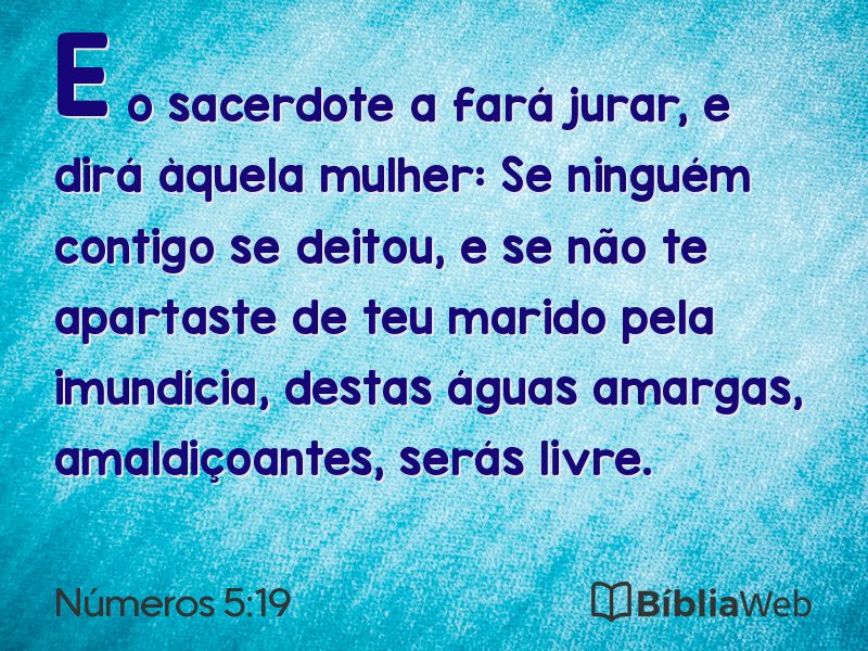 Números 5:19 em imagem para compartilhar