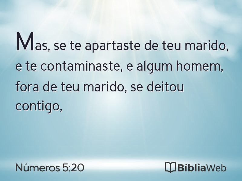 Números 5:20 em imagem para compartilhar