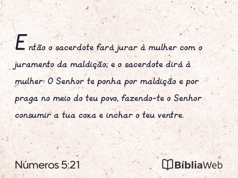 Números 5:21 em imagem para compartilhar