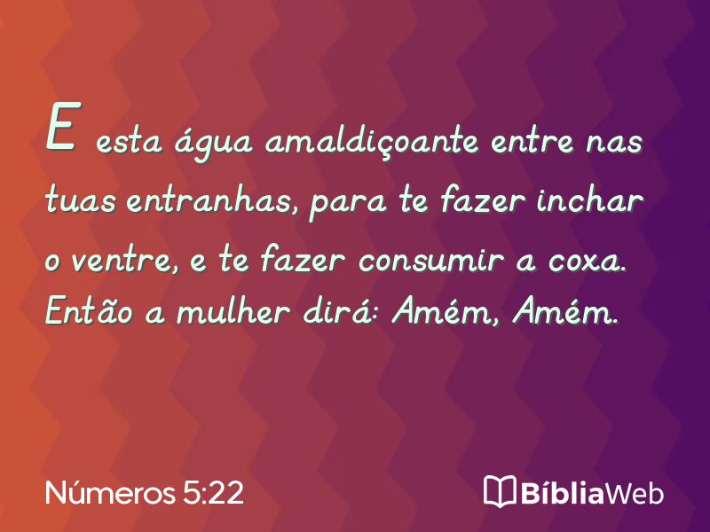 Números 5:22 em imagem para compartilhar