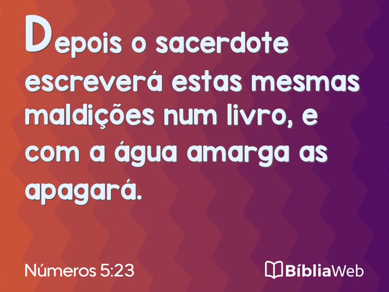 Números 5:23 em imagem para compartilhar