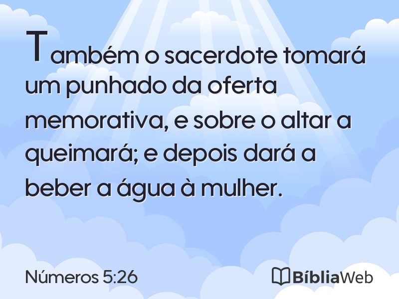Números 5:26 em imagem para compartilhar