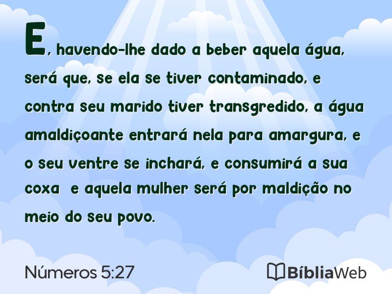 Números 5:27 em imagem para compartilhar