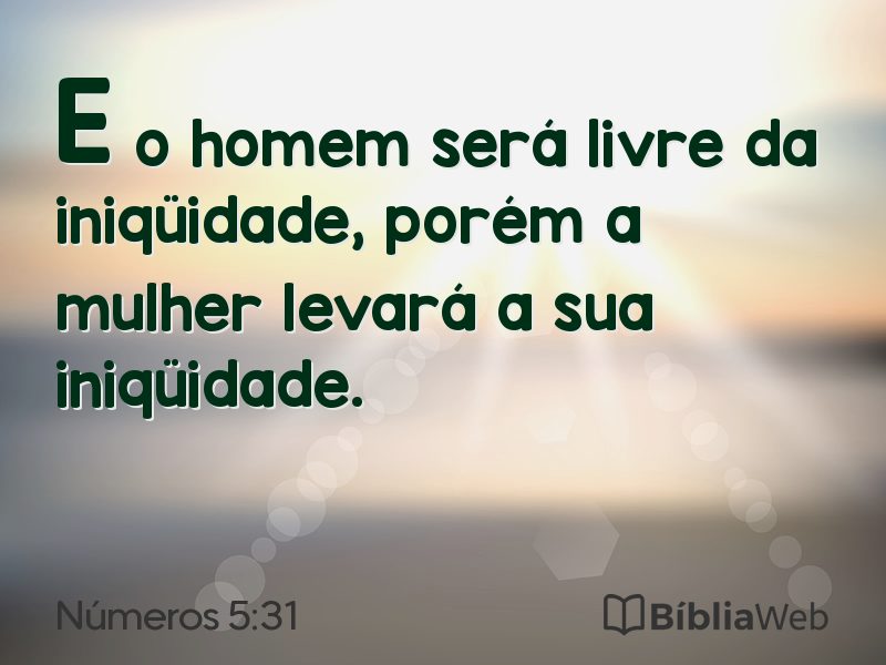 Números 5:31 em imagem para compartilhar