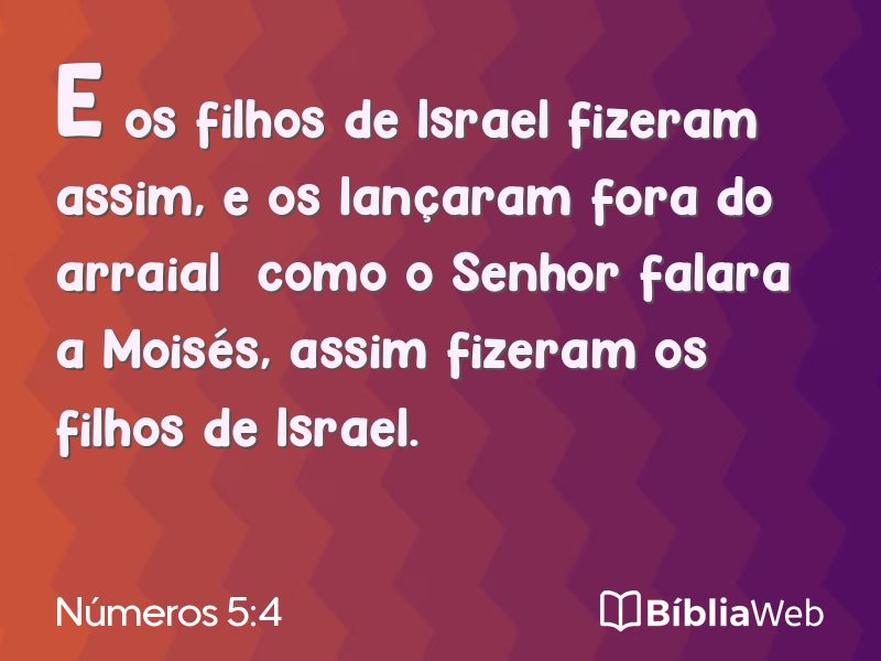 Números 5:4 em imagem para compartilhar