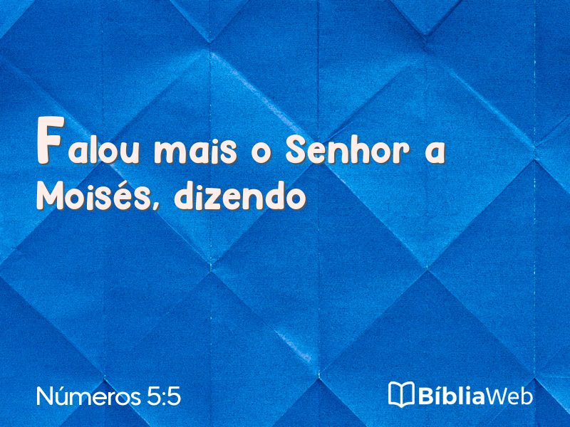 Números 5:5 em imagem para compartilhar