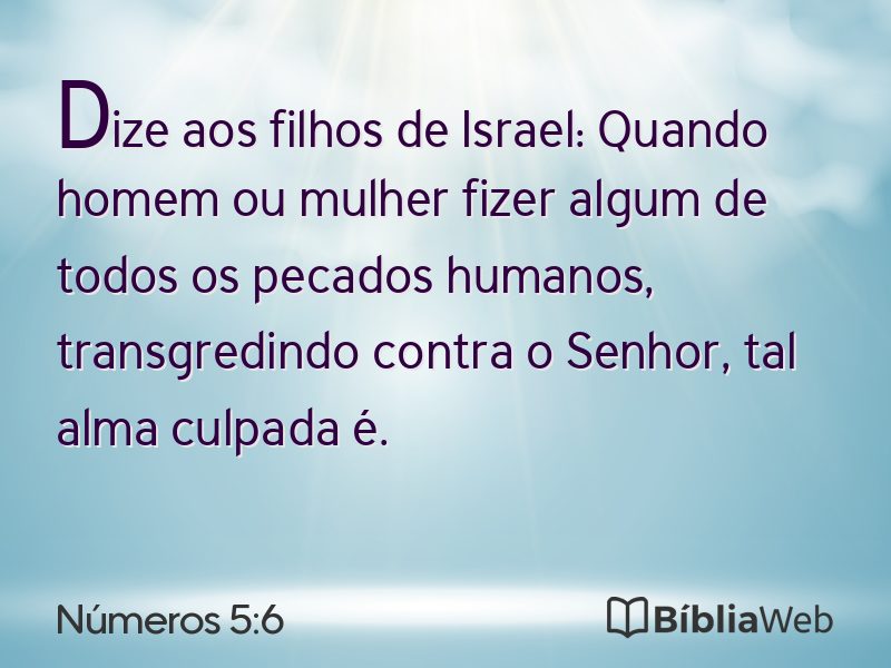 Números 5:6 em imagem para compartilhar