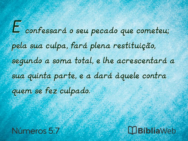 Números 5:7 em imagem para compartilhar