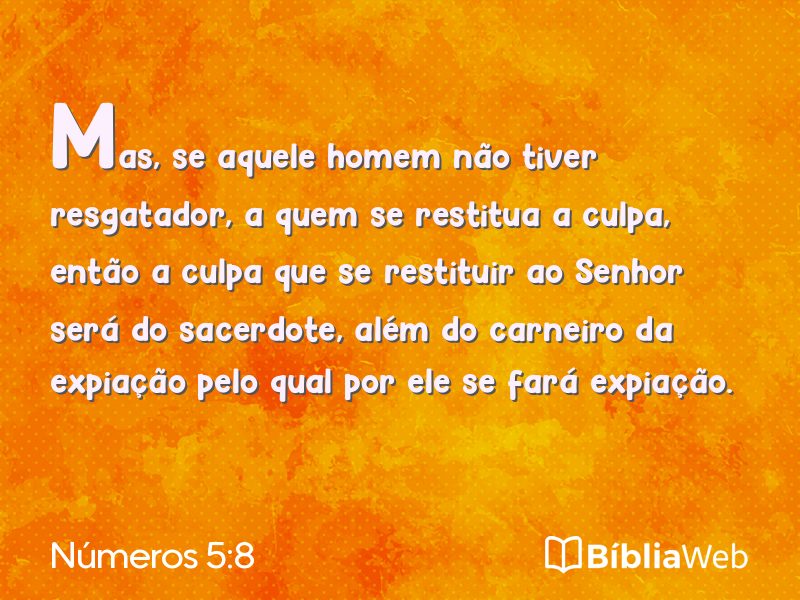 Números 5:8 em imagem para compartilhar