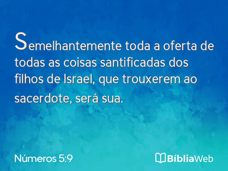 Números 5:9 em imagem para compartilhar