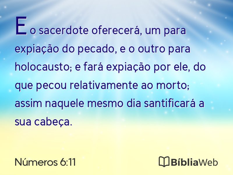 Números 6:11 em imagem para compartilhar