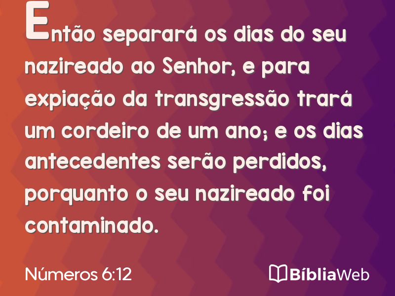 Números 6:12 em imagem para compartilhar