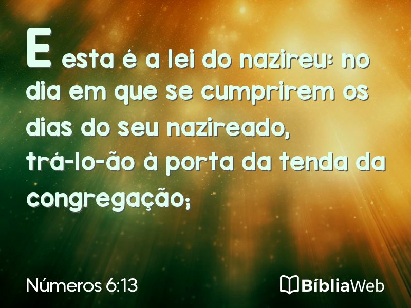 Números 6:13 em imagem para compartilhar